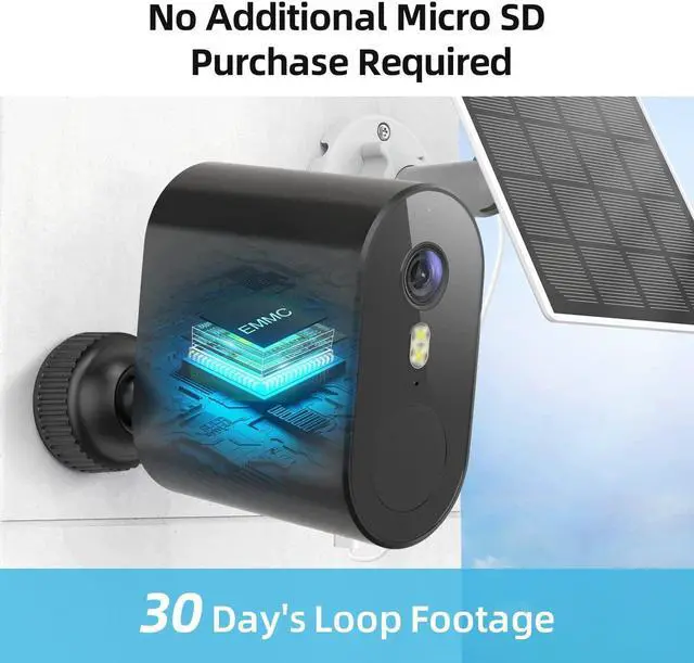 Alt view image 3 of 6 - AOSU Solar Security Cameras Wireless Outdoor, 2K Solar Powered Camera, Battery Camera with Spotlight & Siren, 166° Ultra Wide Angle, No Monthly Fee, AI Detection, Work with Alexa & Google Assistant