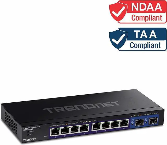 Alt view image 3 of 5 - TRENDnet 10-Port Multi-Gig Web Smart Switch, 8 x 2.5GBASE-T Ports, 2 x 10G SFP+ Slots, Metal Housing, Managed Network Ethernet Switch, Lifetime Protection, Black, TEG-3102WS