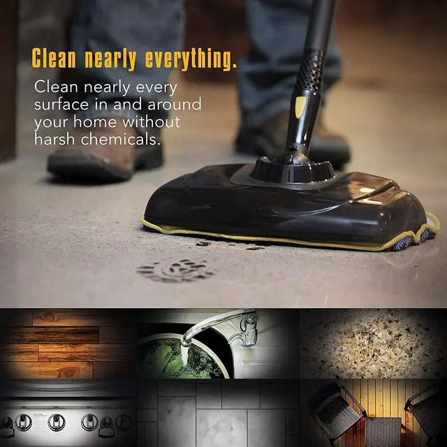 Alt view image 4 of 7 - McCulloch MC1385 Deluxe Canister Steam Cleaner with 23 Accessories, Chemical-Free Pressurized Cleaning for Most Floors, Counters, Appliances, Windows, Autos, and More, 1-(Pack), Black