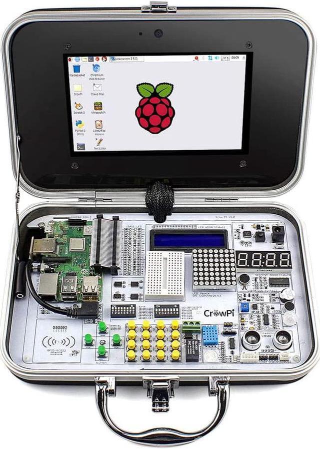 ELECROW Crowpi Raspberry Pi 4 3 b 3b+ 4b+ Kit Raspberry Pi Learning  Programming Kit with Sensors - Advanced Version 
