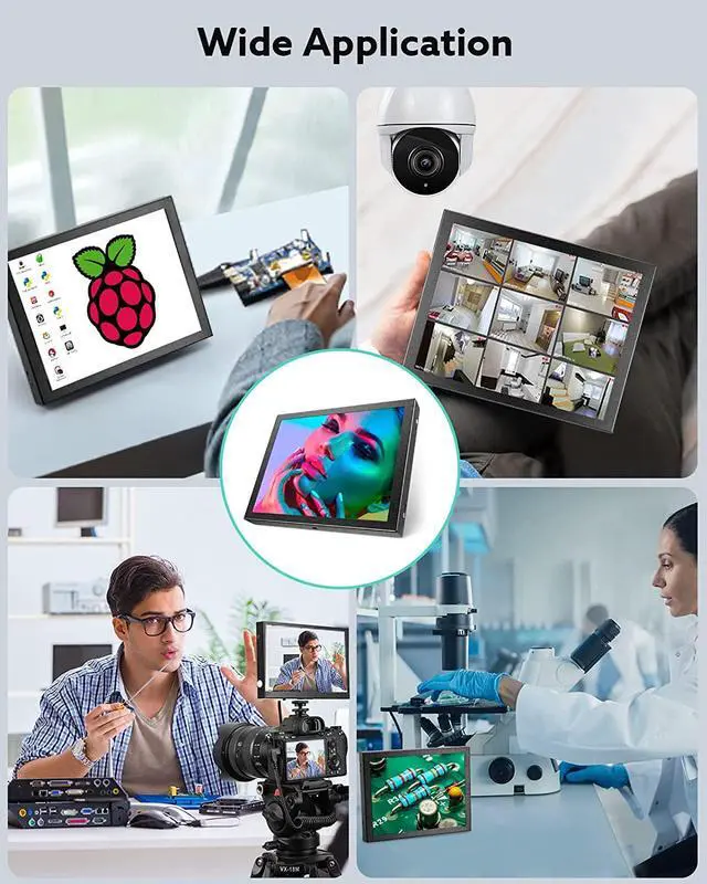 Alt view image 7 of 7 - Eyoyo 8 inch Small Mini Monitor 1024x768 Resolution Car Rear View TFT LCD Screen Display with HDMI/VGA/AV Video Input for PC DVD DVR CCD 140 Degree Wide Angle Metal Housing