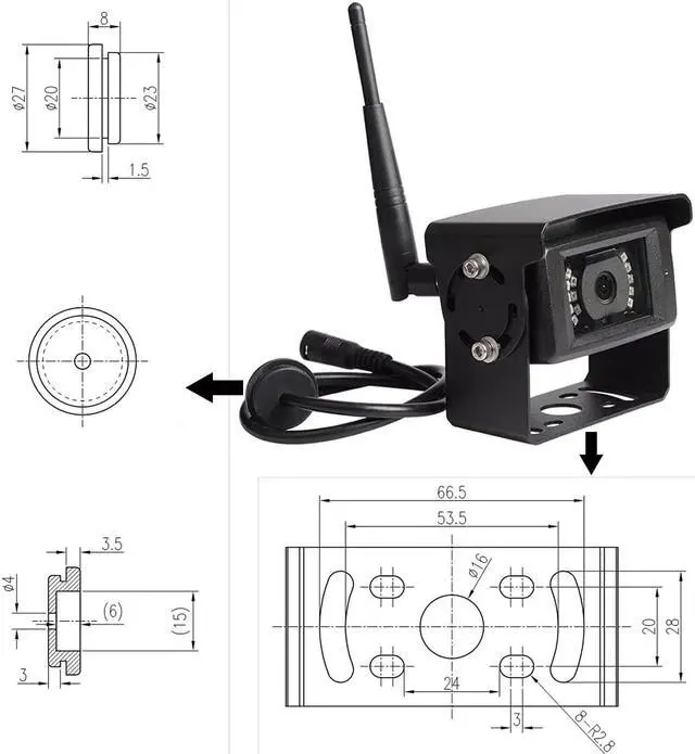 Alt view image 6 of 7 - Haloview MC7108 Wireless RV Backup Camera System 7'' Monitor Built in DVR Rear View Camera with Infrared Night Vision and Wide Viewing Angle for Truck/Trailer/RV/Pickups/Camping Car/Van/Farm