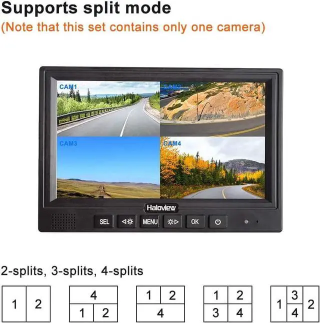 Alt view image 5 of 7 - Haloview MC7108 Wireless RV Backup Camera System 7'' Monitor Built in DVR Rear View Camera with Infrared Night Vision and Wide Viewing Angle for Truck/Trailer/RV/Pickups/Camping Car/Van/Farm