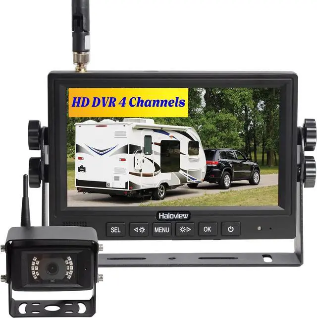 Main image of Haloview MC7108 Wireless RV Backup Camera System 7'' Monitor Built in DVR Rear View Camera with Infrared Night Vision and Wide Viewing Angle for Truck/Trailer/RV/Pickups/Camping Car/Van/Farm