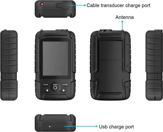 Alt view image 4 of 7 - LUCKY Portable Fish Finder,Smart Handheld Depth Finder with Sonar Sensor,Wired and Wireless Fishing Finder for Ice Fishing Sea Fishing Kayak Fishing Boat Fishing,Waterproof,Black