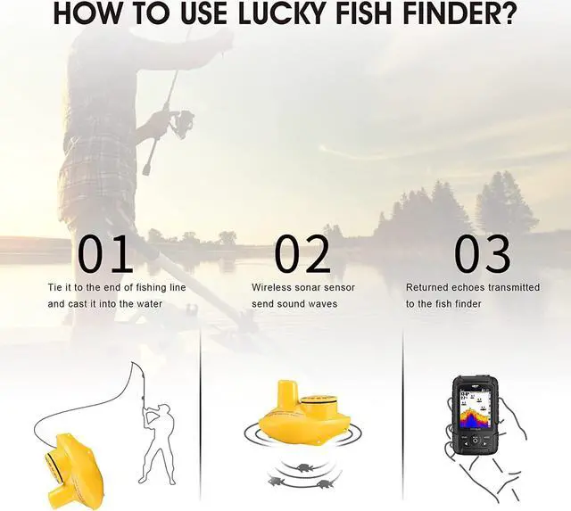Alt view image 7 of 7 - LUCKY Portable Fish Finder,Smart Handheld Depth Finder with Sonar Sensor,Wired and Wireless Fishing Finder for Ice Fishing Sea Fishing Kayak Fishing Boat Fishing,Waterproof,Black