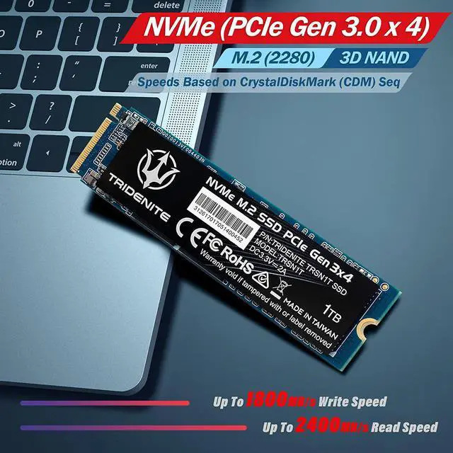 Alt view image 3 of 5 - TRIDENITE 1TB NVMe M.2 2280 PCIe Gen 3x4 Internal Solid State Drive (SSD)