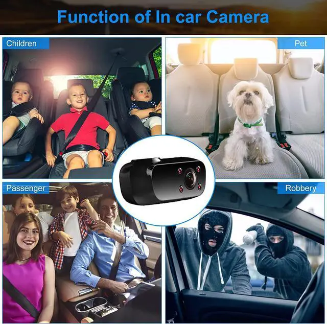 Alt view image 3 of 7 - PRUVEEO 12'' Triple Mirror Dash Cam, Front Inside and Rear 3 Channel Full Touch Screen Rear View Mirror Backup Camera, IR Night Vision(Sony Sensor), GPS, Parking Assistance, with 64GB Card