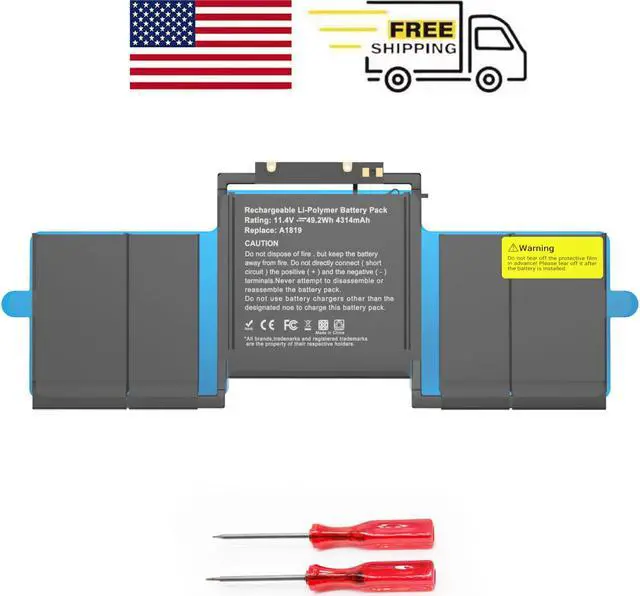 Main image of A1819 Battery for MacBook Pro 13 inch A1706 Late 2016 Mid 2017 MLH12LL MLH12LL/A