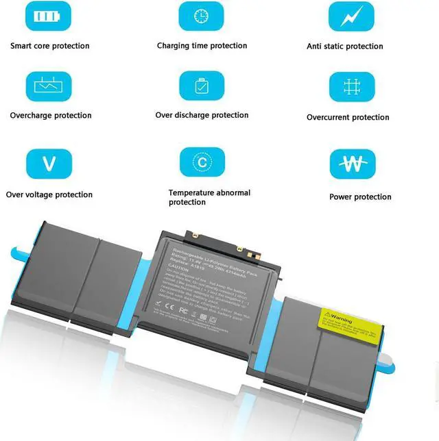 Alt view image 3 of 5 - A1819 Battery for MacBook Pro 13 inch A1706 Late 2016 Mid 2017 MLH12LL MLH12LL/A