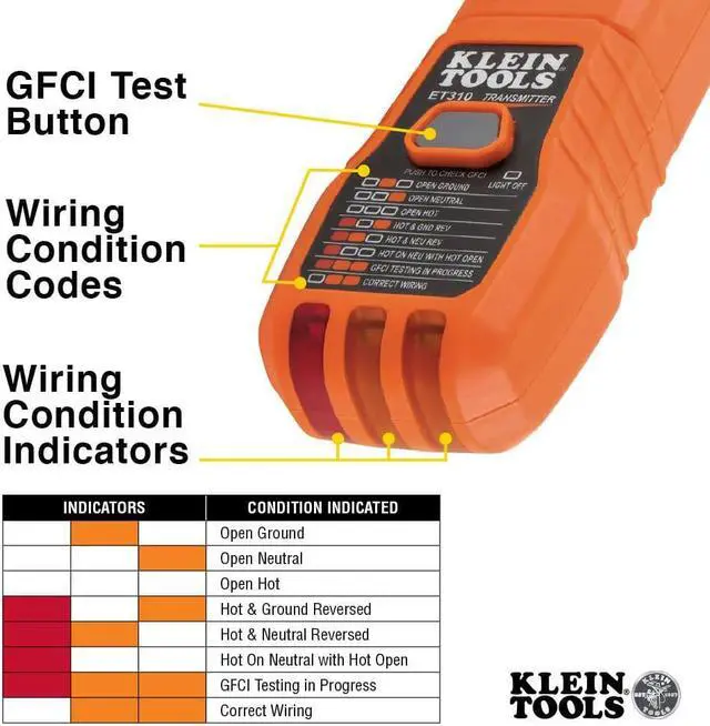 Alt view image 3 of 7 - Klein Tools ET310 AC Circuit Breaker Finder, Electric Tester With Integrated GFCI Outlet Tester
