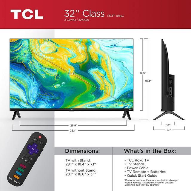 Alt view image 2 of 5 - TCL 32" Class 3-Series Full HD 1080p LED Smart Roku TV - 32S359