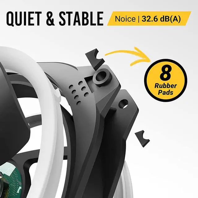 Alt view image 4 of 7 - RGB Fans, PC Fans 120mm RGB Fans, 5V-3PIN Addressable RGB Fans, Motherboard SYNC with 5V-3PIN, 120mm Fan 5 Packs with controller, Prizm Series RGB Fans