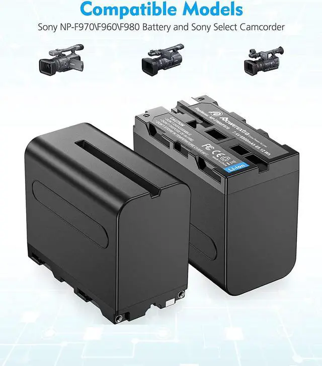 Alt view image 3 of 7 - 4 Pack Batteries and 4-Channel Charger for Sony NP-F970, NP-F960, NP-F950, NP-F930, NP-F770, NP-F750, NP-F570, NP-F550