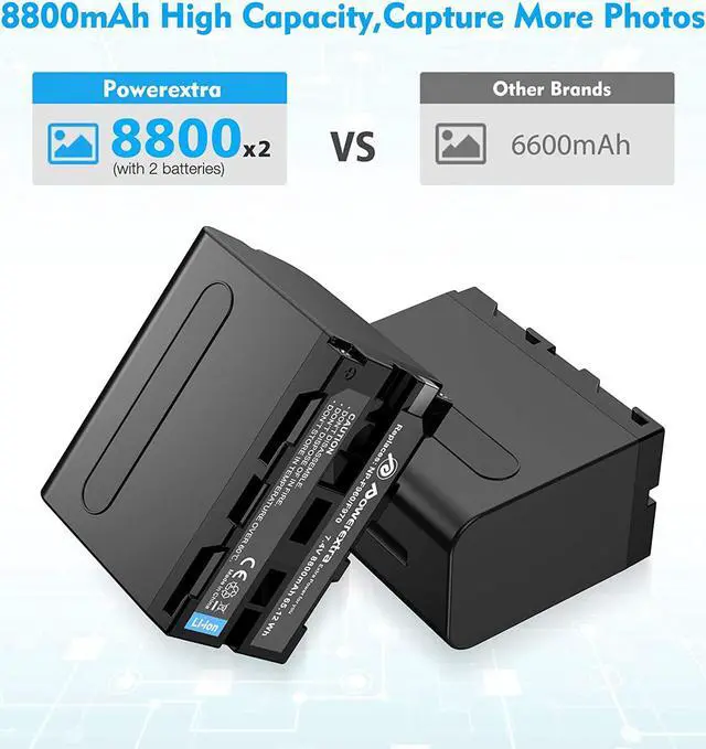Alt view image 2 of 7 - 4 Pack Batteries and 4-Channel Charger for Sony NP-F970, NP-F960, NP-F950, NP-F930, NP-F770, NP-F750, NP-F570, NP-F550