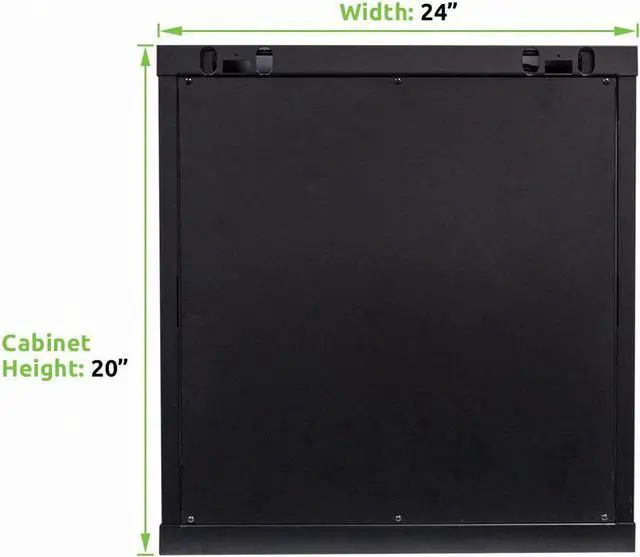 Alt view image 3 of 4 - 9U Deluxe IT Wallmount Cabinet Enclosure 19-Inch Server Network Rack with Locking Glass Door 24-Inches Deep Black with Shelves