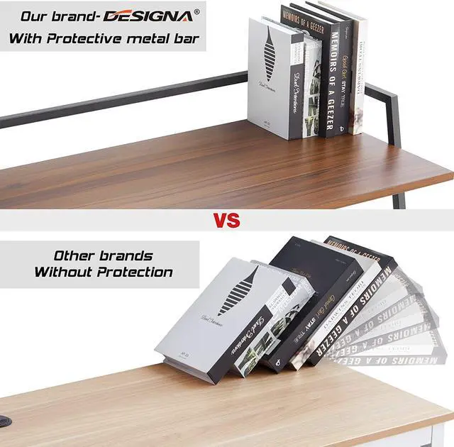 Alt view image 4 of 7 - DESIGNA Small Folding Computer Desk, Small Desks for Small Spaces, 41 inch Small Folding Desk for Student Portable Computer Desk, Folding Office Desk with Protective Railing, Folding Desk