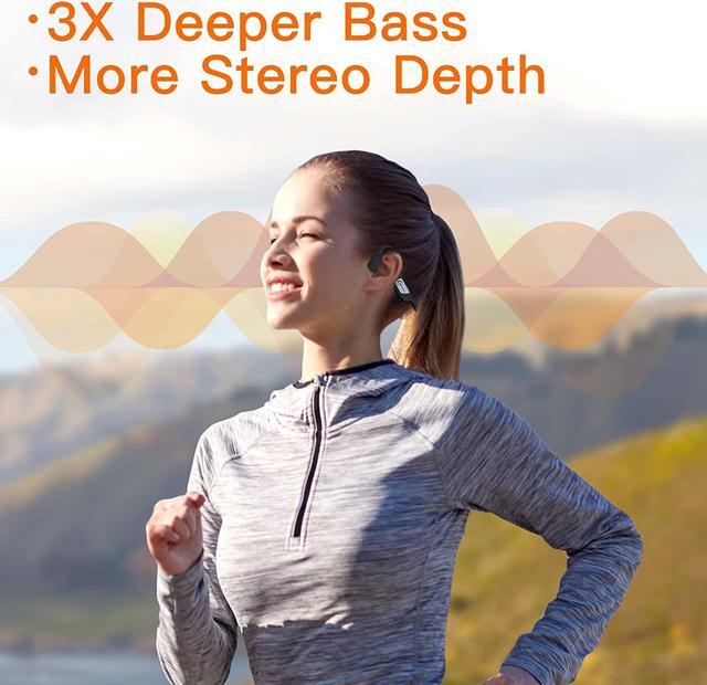 Alt view image 2 of 6 - Mojawa Wireless Bone Conduction Headphones - Bluetooth Open-Ear Headphones w/Mic,Premium Sound Quality,34.5g, Noise Cancellation, 8h Long Battery Life, IP67 Waterproof, Headset for Running/Cycling