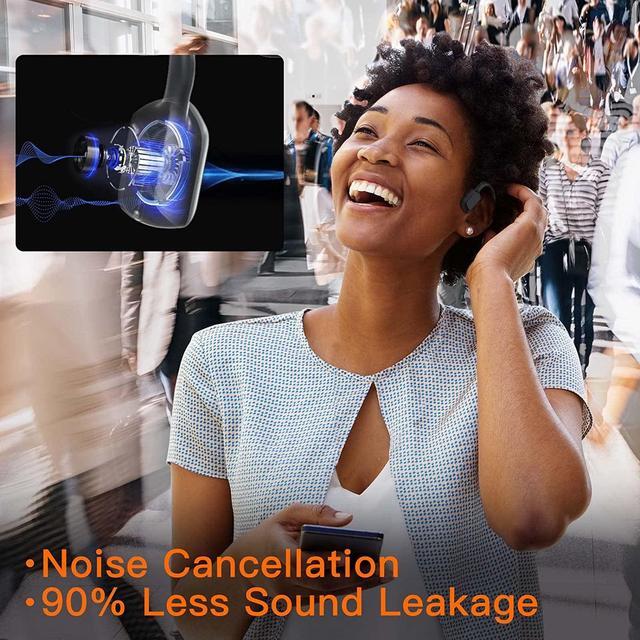 Alt view image 3 of 6 - Mojawa Wireless Bone Conduction Headphones - Bluetooth Open-Ear Headphones w/Mic,Premium Sound Quality,34.5g, Noise Cancellation, 8h Long Battery Life, IP67 Waterproof, Headset for Running/Cycling