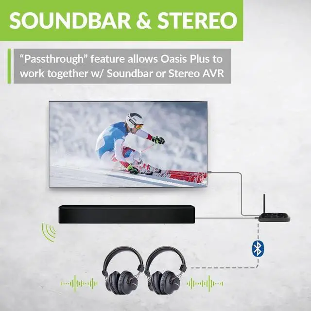 Alt view image 5 of 7 - Avantree Oasis Plus Bluetooth Transmitter & Receiver for TV, Easy to Install, Soundbar PassThrough, aptX Low Latency & HD Audio Adapter for 2 Headphones