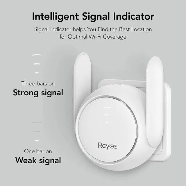 Alt view image 4 of 7 - Reyee WiFi Extender WiFi Booster Signal Repeater for Home, 2 FEM Independent Signal Amplifier Coverage Up to 1500 sq.ft. 96 Devices with Dual-Band Gigabit Signal Extension Repeater, REX 12