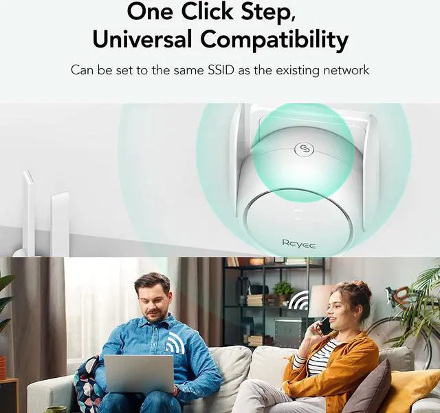 Alt view image 6 of 7 - Reyee WiFi Extender WiFi Booster Signal Repeater for Home, 2 FEM Independent Signal Amplifier Coverage Up to 1500 sq.ft. 96 Devices with Dual-Band Gigabit Signal Extension Repeater, REX 12