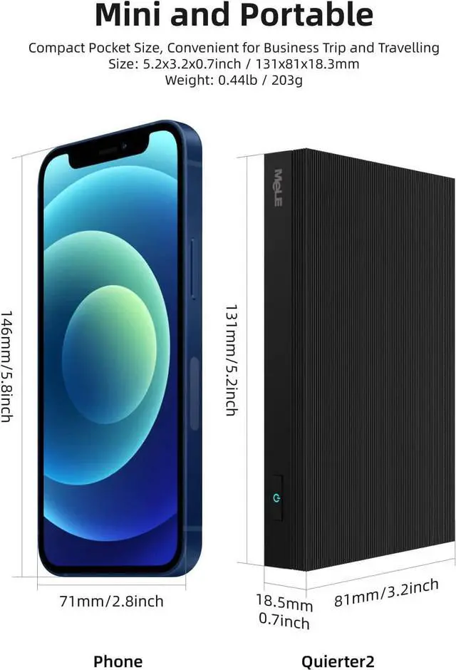 Alt view image 2 of 7 - MeLE Quieter2Q Fanless Mini PC Computer Windows 11 Pro J4125 4GB 64GB Dual HDMI 4K Display Portable Desktop for Business Astrophotography Media Office Support M.2 NVMe SATA 2280 SSD Win10 Linux