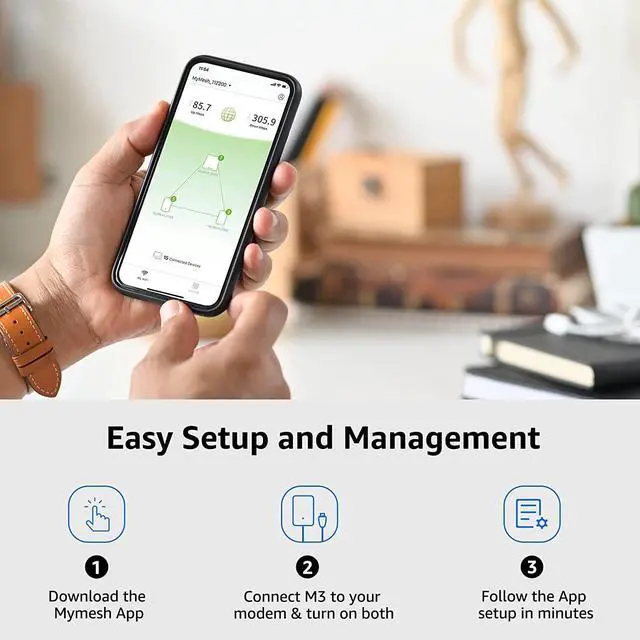 Alt view image 4 of 6 - Meshforce Mesh WiFi System M3 (2023 Model) - Up to 4,500 sq. ft. Whole Home Coverage - Gigabit WiFi Router Replacement - Mesh Router for Wireless Internet (3 Pack)