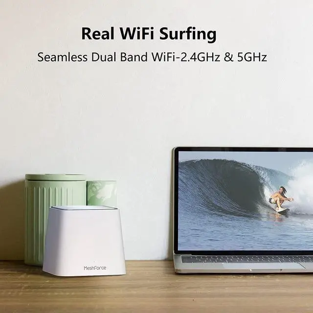 Alt view image 3 of 6 - Meshforce Mesh WiFi System M3 (2023 Model) - Up to 4,500 sq. ft. Whole Home Coverage - Gigabit WiFi Router Replacement - Mesh Router for Wireless Internet (3 Pack)