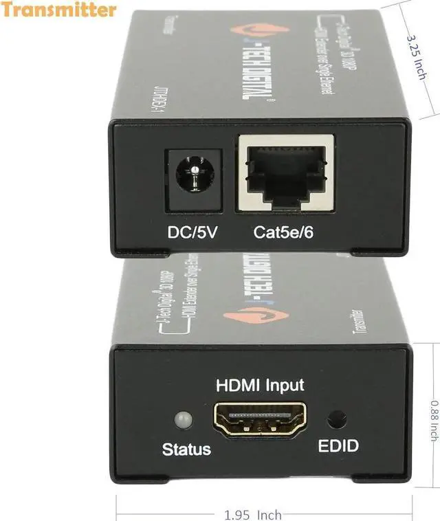 Alt view image 2 of 7 - Digital HDMI Extender by Single Cat 5E/6 Full Hd 1080P with Deep Color, EDID Copy, Dolby Digital/DTS Primary Bundle with 150 Ft Ethernet Cable
