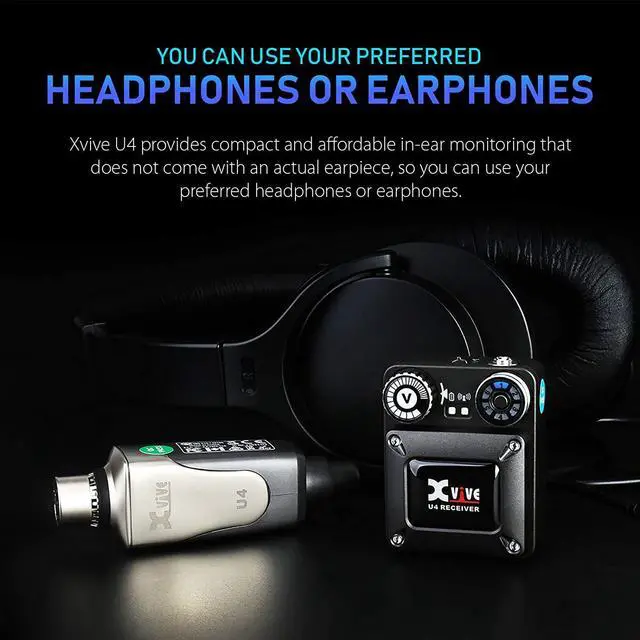 Alt view image 5 of 7 - U4 Wireless in-Ear Monitor System Transmitter and Beltpack Receiver Personal IEM for Studio, Band Rehearsal,Live Performance,Camera Record
