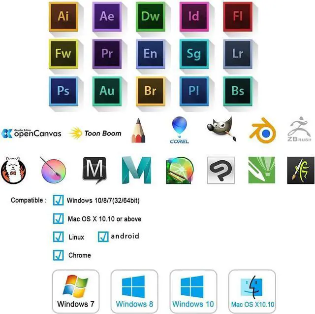Alt view image 6 of 7 - Graphics Drawing Tablets, UGEE M708 10 x 6 inch Large Active Area Drawing Tablet with 8 Hot Keys 8192 Levels Pen Graphic Tablets for Computer Digital Art Creation Sketch for Windows Mac os and Linux