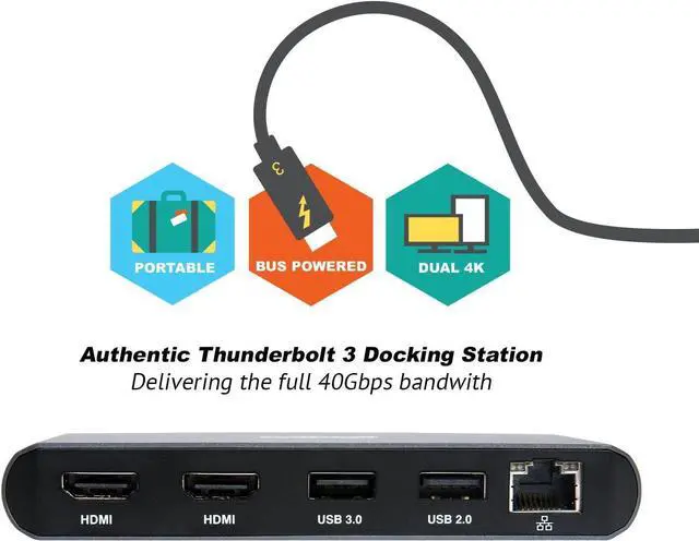 Alt view image 6 of 7 - CalDigit Thunderbolt 3 Mini Dock - Bus Powered, Non Charging, 40Gbs, Dual 4K Display, USB 3.0 & 2.0 and Gigabit Ethernet LAN for Mac and PC, Thunderbolt 4 Compatible (Dual HDMI 2.0, Black)