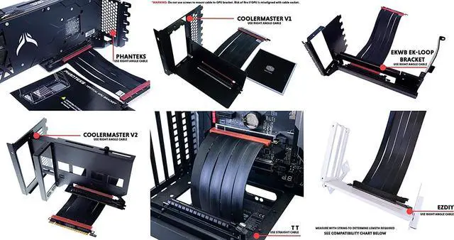Alt view image 4 of 6 - Ultra PCIe 4.0 X16 Riser Cable [RTX4090 RX6950XT x570 B550 Z690 Tested] Shielded High-Speed Vertical Mount Gaming PCI Express Gen4Universal 90 Degree Socket {20cm} 3.0 Gen3 Compatible