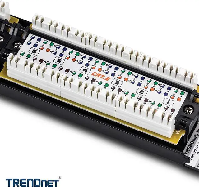 Alt view image 6 of 7 - TRENDnet 24-Port Cat6 Unshielded Patch Panel, Wallmount or Rackmount, Compatible with Cat3,4,5,5e,6 Cabling, For Ethernet, Fast Ethernet, Gigabit Applications, Black, TC-P24C6
