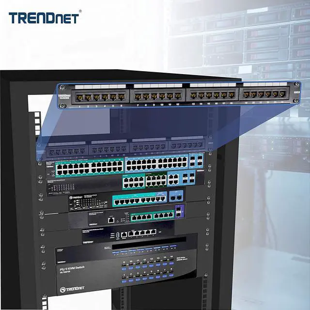 Alt view image 3 of 7 - TRENDnet 24-Port Cat6 Unshielded Patch Panel, Wallmount or Rackmount, Compatible with Cat3,4,5,5e,6 Cabling, For Ethernet, Fast Ethernet, Gigabit Applications, Black, TC-P24C6