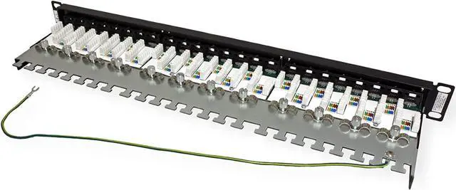 Alt view image 5 of 7 - TRENDnet 24-Port Cat6A Shielded Patch Panel, 1U 19" Metal Housing, 10G Ready, Cat5e,Cat6,Cat6A Compatible, Cable Management, Color-Coded Labeling for T568A and T568B Wiring, Black, TC-P24C6AS