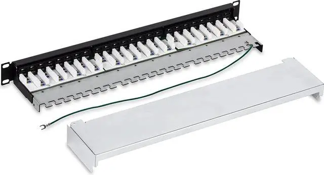 Alt view image 6 of 7 - TRENDnet 24-Port Cat6A Shielded Patch Panel, 1U 19" Metal Housing, 10G Ready, Cat5e,Cat6,Cat6A Compatible, Cable Management, Color-Coded Labeling for T568A and T568B Wiring, Black, TC-P24C6AS