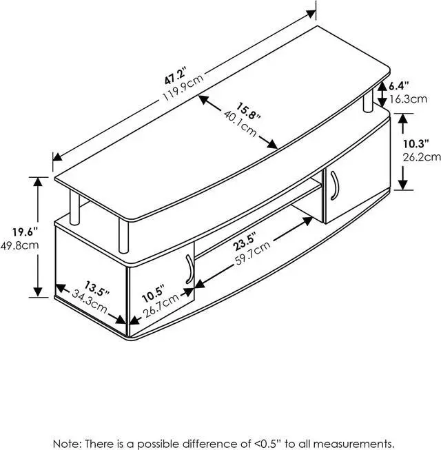 Alt view image 2 of 7 - Furinno JAYA Large Entertainment Stand for TV Up to 55 Inch, Blackwood