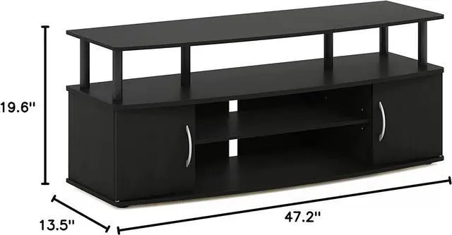 Alt view image 6 of 7 - Furinno JAYA Large Entertainment Stand for TV Up to 55 Inch, Blackwood
