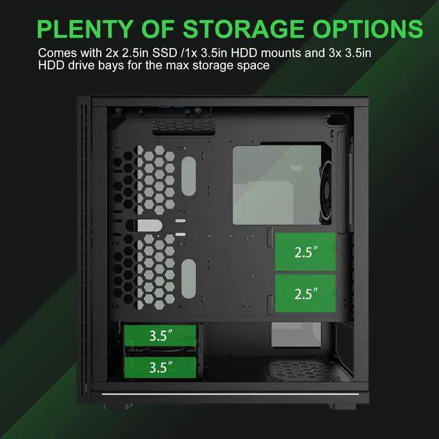 Alt view image 5 of 7 - GameMax Trooper ARGB ATX Computer case Mid-Tower PC Gaming case with 3 ARGB Fans