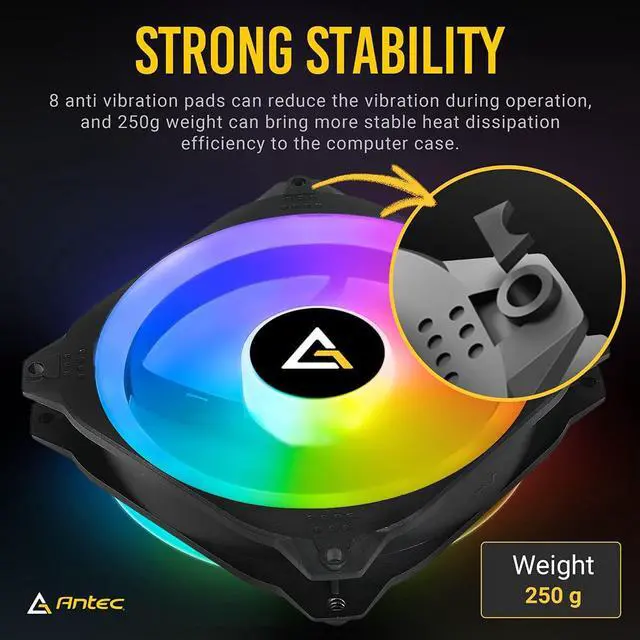 Alt view image 5 of 7 - Prizm X RGB Fans, 120 Case Fan, RGB Case Fans, 5v-3pin ARGB Case Fans, Prizm X Series 3 Packs with Controller
