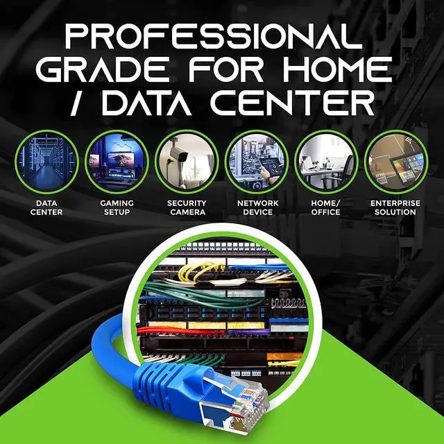 Alt view image 3 of 7 - Cat 6 Ethernet Cable 10 ft (20-Pack) - Cat6 Patch Cable, Cat 6 Patch Cable, Cat6 Cable, Cat 6 Cable, Cat6 Ethernet Cable, Network Cable, Internet Cable - Blue 10 Feet