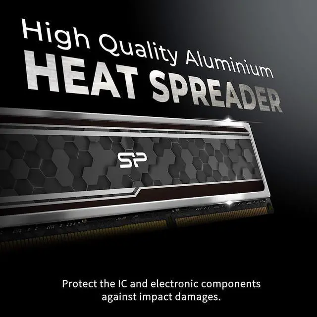 Main image of Silicon Power Value Gaming DDR4 RAM 32GB (16GBx2) 3200MHz (PC4 25600) 288-pin CL16 1.35V UDIMM Desktop Memory Module with Heatsink Grey SP032GXLZU320BDAJ7