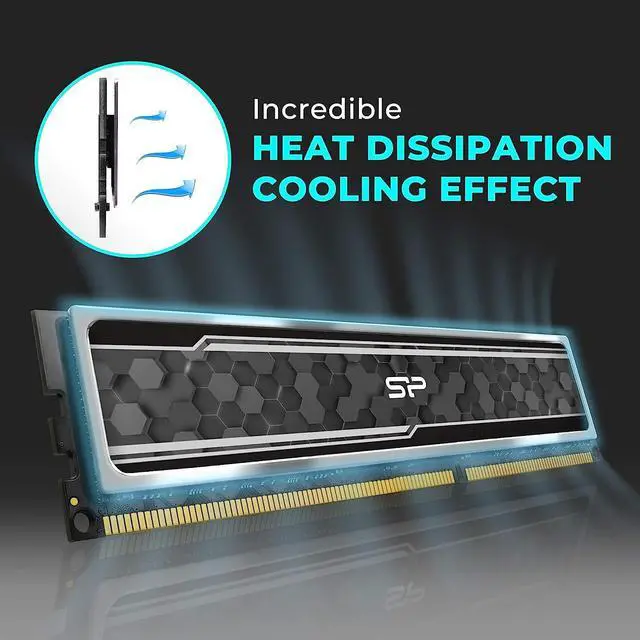 Alt view image 2 of 4 - Silicon Power Value Gaming DDR4 RAM 32GB (16GBx2) 3200MHz (PC4 25600) 288-pin CL16 1.35V UDIMM Desktop Memory Module with Heatsink Grey SP032GXLZU320BDAJ7