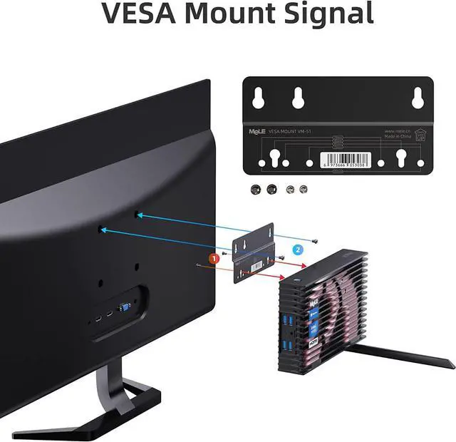 Alt view image 4 of 7 - MeLE Mini PC Fanless PCG35HD N5105 Windows 11 Pro Micro Computer 8GB 128GB Small Desktop Server Three Monitor 4K WiFi6 Gigabit Ethernet BT5.2 PXE Unlock BIOS Auto Power on Industrial IoT Business