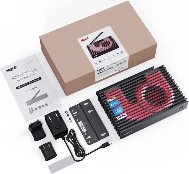 Alt view image 7 of 7 - MeLE Mini PC Fanless PCG35HD N5105 Windows 11 Pro Micro Computer 8GB 128GB Small Desktop Server Three Monitor 4K WiFi6 Gigabit Ethernet BT5.2 PXE Unlock BIOS Auto Power on Industrial IoT Business