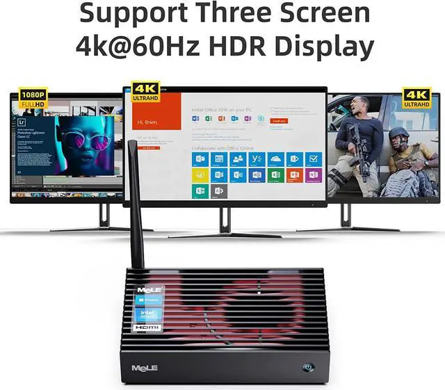 Alt view image 5 of 7 - MeLE Mini PC Fanless PCG35HD N5105 Windows 11 Pro Micro Computer 8GB 128GB Small Desktop Server Three Monitor 4K WiFi6 Gigabit Ethernet BT5.2 PXE Unlock BIOS Auto Power on Industrial IoT Business