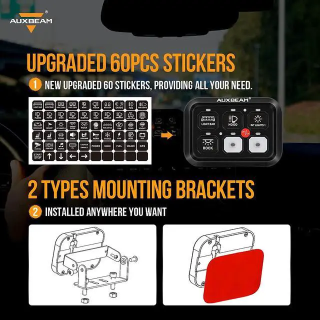 Alt view image 6 of 7 - 6 Gang Switch Panel Automatic Dimmable, Universal Electronic Relay System Circuit Control Box On-Off LED Car Switch Panel Button Switch Touch Switch Box for Truck ATV UTV Boat Caravan-Blue