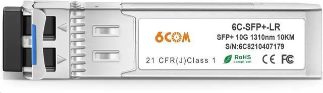Alt view image 2 of 7 - 10Pack 10GBase-LR SFP+ Transceiver, 10G LC Single Mode Module for Cisco SFP-10G-LR, Meraki MA-SFP-10GB-LR, Ubiquiti UF-SM-10G, Mikrotik, D-Link, Supermicro, Netgear DDM, 1310nm, 10km